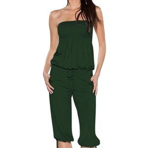 Green Strapless Jumpsuit